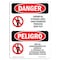 Signmission Safety Sign, OSHA Danger, 7" Height, Chemical Storage Area Keep Out Bilingual Spanish OS-DS-D-57-VS-1063 - alternate 1